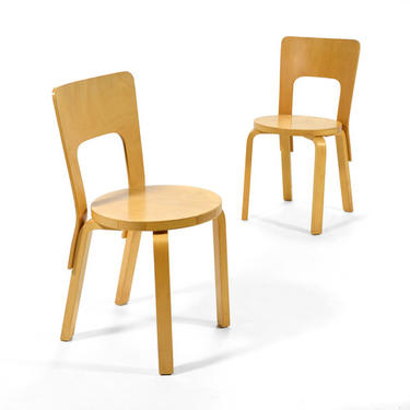 Pair of Aalto Model 66 chairs