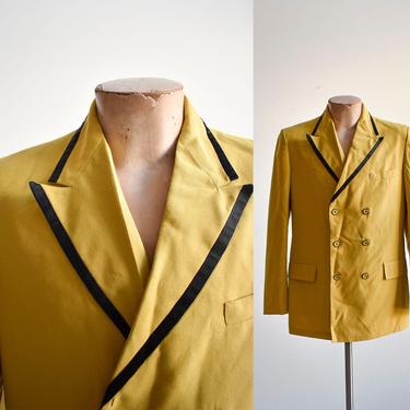 1970s Mustard Yellow Mens Suit Jacket 