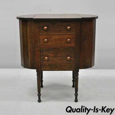 Vintage Cowan Martha Washington Walnut Sewing Stand Side Table
