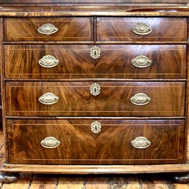 Walnut Four Drawer Chest. Stamped "Ritz Carlton NY on back, English 18th Century