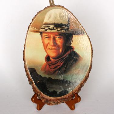 vintage John Wayne on wood plaque 