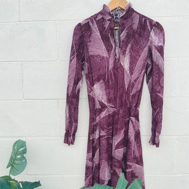 Purple Abstract Print Maxi Dress