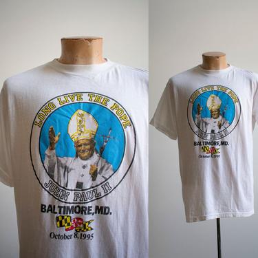 Vintage Pope Tshirt / Vintage 1990s Tshirt / Vintage Catholic Pope Tee / Pope John Paul II Tshirt / Baltimore Catholic Tshirt / Baltimore 