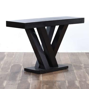 Modernist Black Cross Frame Console Table 