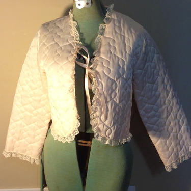 Softness by Avon 70's era quilted lingerie jacket size P 