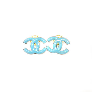Chanel Blue CC Earrings