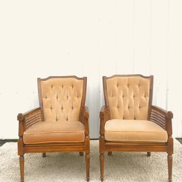 Mid Century Accent Chairs with Tufted Upholstery