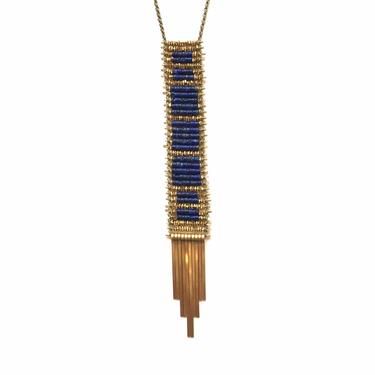 Blue Lapis and Gold Tapestry Necklace