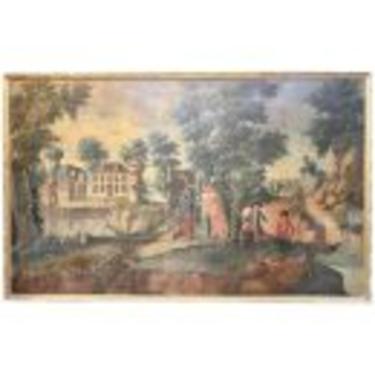 19th Century Large Scale French Oil Painting in Frame