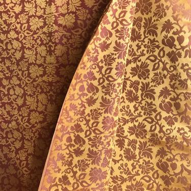 Golden Silk Fabric Remnant, Exquisite High Quality Fabric, 6 Yards, Period Textile Upholstery Projects, Spain, Italy, MDT 