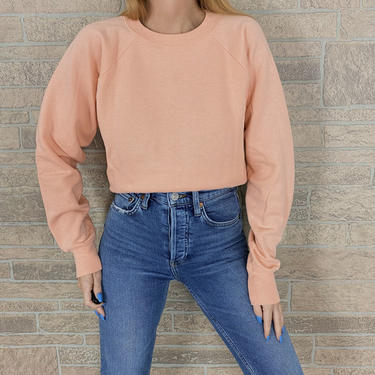 80's Soft Peach Raglan Pullover Sweatshirt 