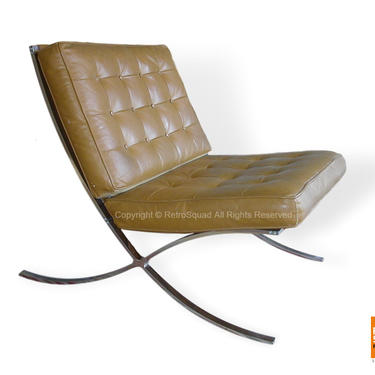 Knoll Style Mies Van Der Rohe, Barcelona Chair Vintage Reproduction Lounge Chair 