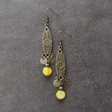 Chandelier earrings, bohemian boho shell earrings, ethnic statement earrings, bold earrings, unique gypsy earrings, mother of pearl 220 