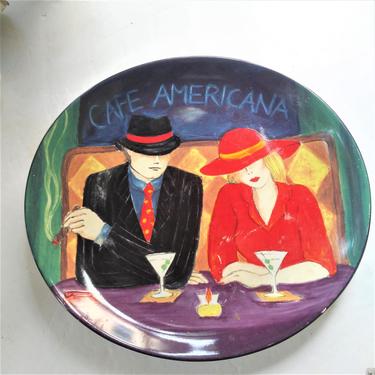 VINTAGE SANGO Cafe Americana Plate// Cool Retro Collector Plate// Art Deco Style 