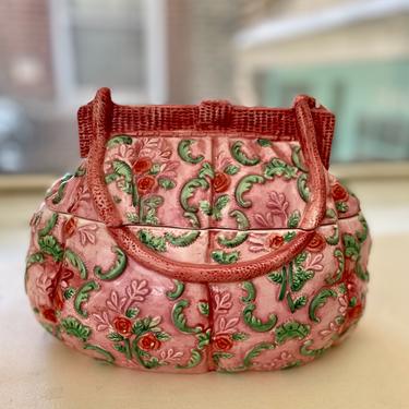 Pink Floral Handbag Cookie Jar 