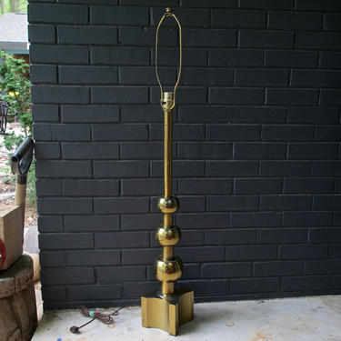1960s Tall Brass Ball Table Lamp Vintage Mid-Century Modern Laurel Lightolier 
