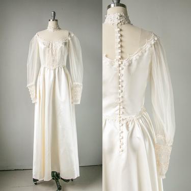 1970s Gunne Sax Wedding Dress Gown S 