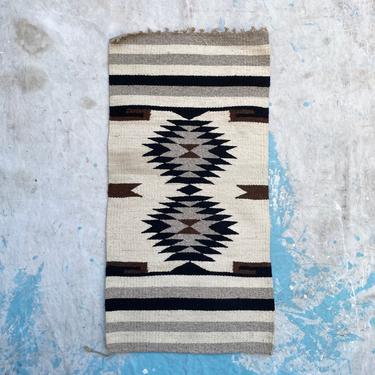 Vintage Wool Gallup Throw Rug Southwestern Textile 37x19 