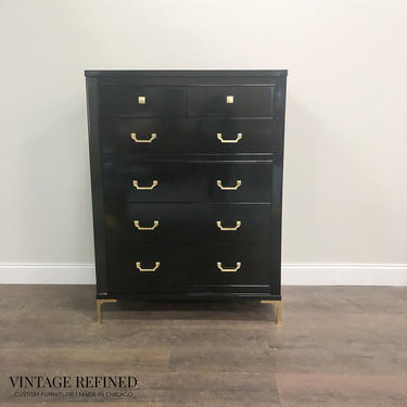 AVAILABLE: Black Lacquer Chest / Dresser 