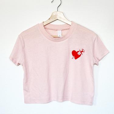 Let's just be friends - Super soft vintage washed cotton white crop tee with loose wide box fit. 