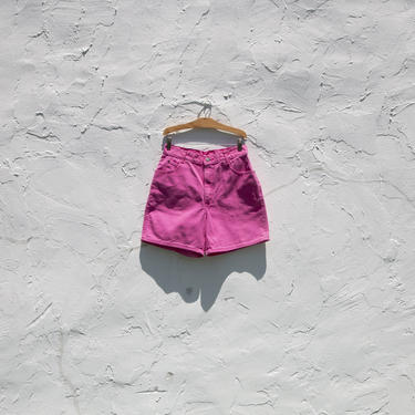 hot pink denim shorts | high waist | 30&amp;quot; waist 