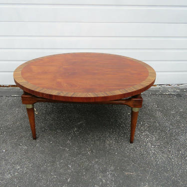 Mid Century Modern Inlay Round Coffee Table by Lane 1346