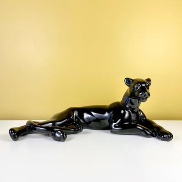 Lounging Black Panther Statue 