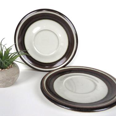 Arabia Finland Karelia Saucers, Set Of 2 Stoneware Arabia Finland Saucer Plates, Danish Modern Saucers 