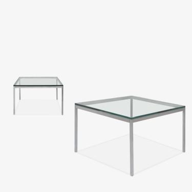 Florence Knoll End Tables in Glass, Pair