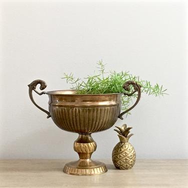 Brass Footed Planter Pedestal Bowl Dish 