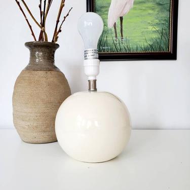 Off White Ceramic Orb / Ball Accent Lamp 