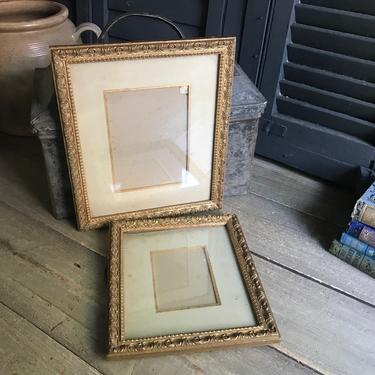 Pair French Gesso Frame, Gold Gilt, Two Sizes, Picture Wall Frame, Chateau Decor 
