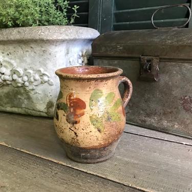 Antique French Jug, Glazed Pottery Pitcher, Rustic Stoneware, Wine, Water, Rustic French Farmhouse, Farm Table 