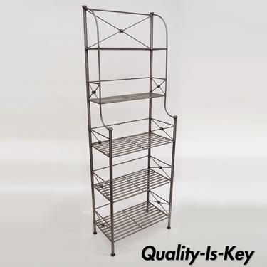 Pier 1 Medici Collection Pewter Iron Bakers Rack Shelf Bathroom Stand Etagere