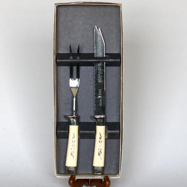 vintage Emdeko Sheffield cutlery set serrated knife and serving fork 