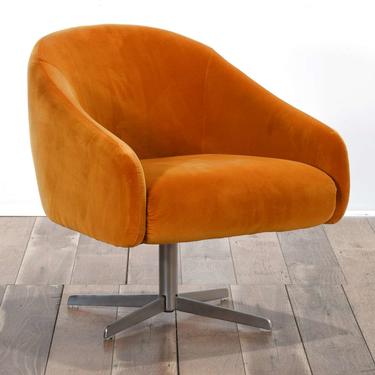 Contemporary Retro Silhouette Orange Swivel Armchair 