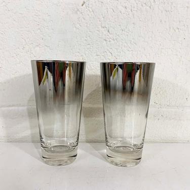 Vintage Silver Ombre Glasses Dorothy Thorpe Fade Highball Rocks 1950s 50s Mad Men Retro Barware Cocktail Mid-Century Modern 