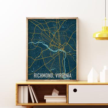 Art Print // Richmond, Virginia Neighborhoods Map Forest // 8x10 or 11x14 Print 