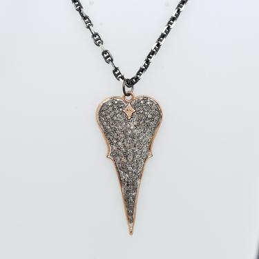 Old World Pavé Diamond Shield Necklace