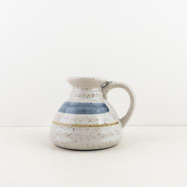 Vintage Pottery No Spill Travel Coffee Mug, Speckled Stoneware Wide Bottom Mug with Handle 