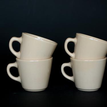 vintage Homer Laughlin tan restaurant ware coffee cups/set of four 
