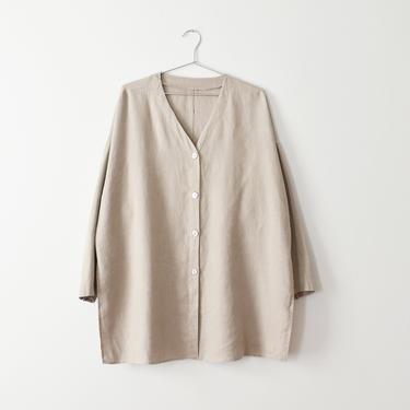 vintage oversized linen button down shirt, size XL 