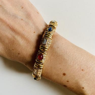 Luxe Gold &amp; Multi-Colored Glass Bracelet