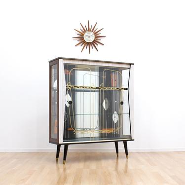 Mid Century French 1950S Curio Cabinet Entryway/China Display Cabinet 