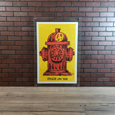 1970s Vagabond Creations Reese James Peace on You Fire Hydrant Poster 23&amp;quot;x35&amp;quot; 