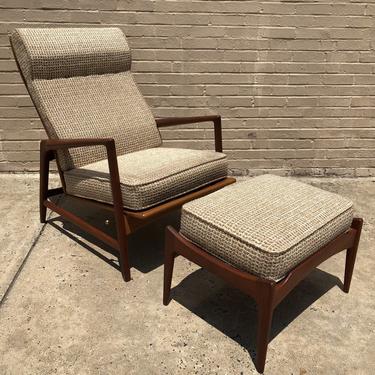 Selig reclining armchair and ottoman
