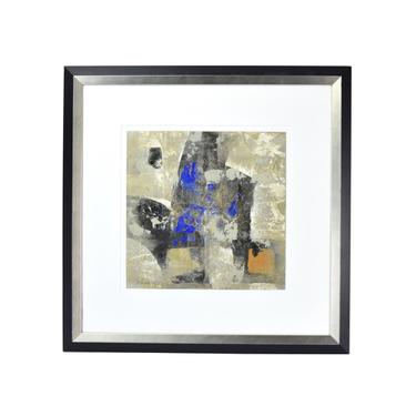 Modernist Patrice Beckerich Abstract Forms Blue Oil Painting #4 Canadian Artist 