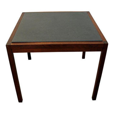 Mid-Century End Table Danish Modern Milo Baughman Founders Walnut Slate End Table 