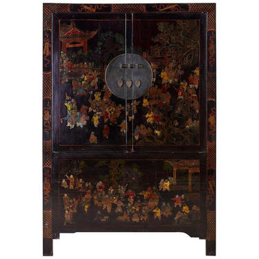 Chinese Qing Style Lacquered Wedding Cabinet Chest by ErinLaneEstate