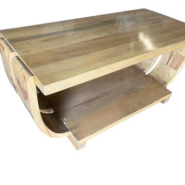 Streamline Art Deco Natural Stain Mahogany Coffee Table by Brown Saltman 